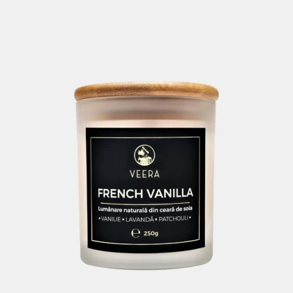 Lumânare din ceară naturală de soia 250g - FRENCH VANILLA Veera 