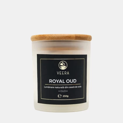 Lumânare din ceară naturală de soia 250g - ROYAL OUD Veera 